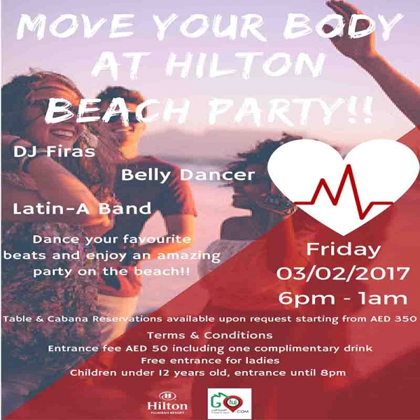 Move your body at Hilton Beach Party!